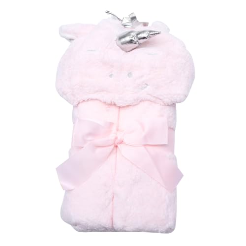 BESTonZON Albornoz de Baño para Niña con Capucha de Algodón Suave Diseño de Unicornio Rosa Toalla Multifuncional Absorbente para Recién Nacidos para Baño y Playa