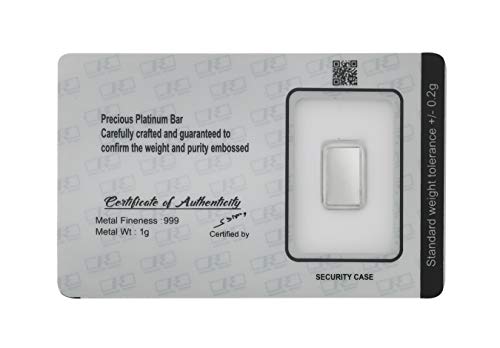 Bangalore Refinery 999 Purity 1 Gram Platinum Bar/Coin