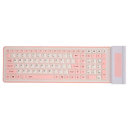 Clavier silicone rose 103 touches Luqeeg pour ordinateur de bureau sans fil