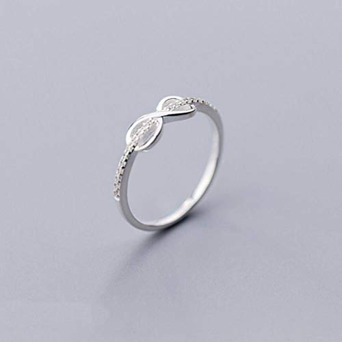Preisvergleich Produktbild S925 Silber Ring Weibliche Süße Diamantschleife Ring Temperament Persönlichkeit Süße Gourmet-Ring, Katylen, S925 Silberring, 8