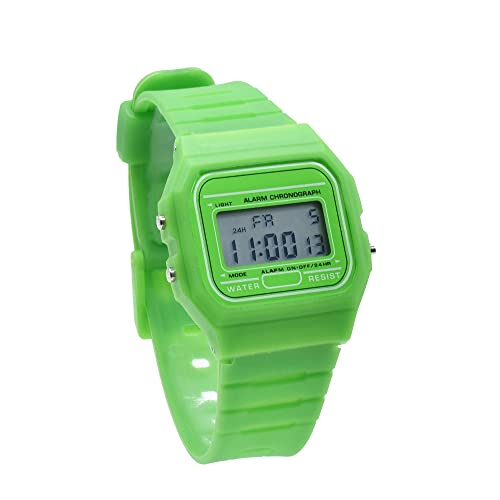 BDM - Reloj clásico OW Original Watch para Hombre Mujer, niña o niño de Pulsera Digital con Alarma. color verde Un Regalo Vintag