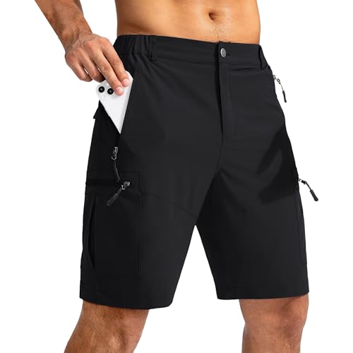 Shorts clásicos cargo para hombre con bolsillos con cierre miniatura 1