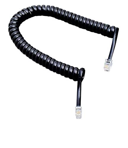 RIVER FOX® Telephone Handset Phone Extension Cord Curly Coil Line Cable Long Wire (Black) (B07VFW95GP) Amazon Price History, Amazon Price Tracker