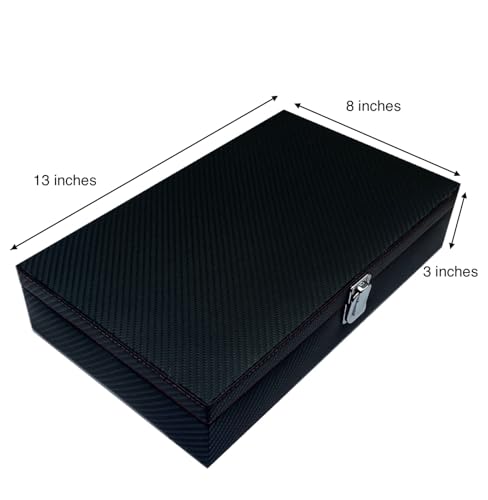 Image of Watch Organiser Display Box Made in Leatherette and Suede with Contarst thread Topstitch | For Men &Women | Gift For Any Occasion (12 watch)