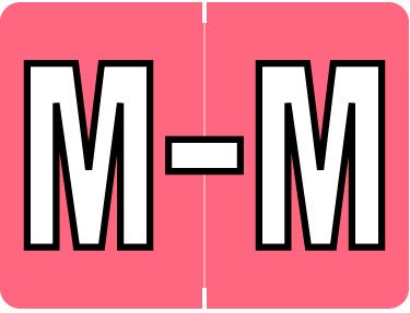 Doctor Stuff - File Folder Labels, Alphabet Letter M, Datafile - AL8720 Series Compatible Alpha Stickers, Pink, 15/16" x 1-1/4", 500/Roll