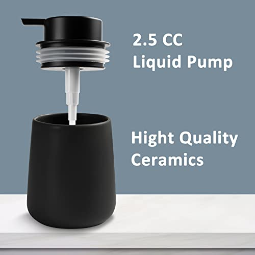 Image of Soap Liquid Dispenser Ceramic with Easy-to-Press Pump Hand Liquid Dispenser for Shampoo Bathroom Kitchen 12 oz 2pcs