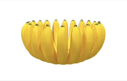 Image of Banana-Shaped Fruit Bowl, Yellow, Decorative Kitchen Basket, Novelty Design, Table Centrepiece