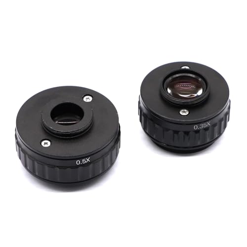 DIYPHONE 2Pcs 0.35X 0.5X C Mount Adapters Lens,Focus Adjustable CTV Microscope Lens Camera Interface Adapter for Trinocular Stereo Microscope