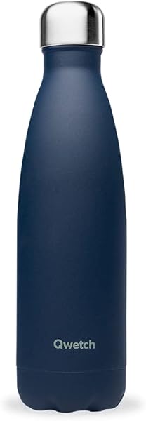 Qwetch - Bouteille Isotherme Originals Bleu Nuit 500ml - 24h Froid et 12h Chaud - Etanche & Réutilisable - Gourde inox isotherme pour Sport, Voyage, Bureau, Randonnée - 1