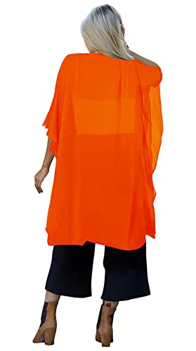 Image of Indian Trendy Women's Solid Puff Sleeve Kimono Long Cardigan Loose Cover Up Casual Blouse Top Chiffon