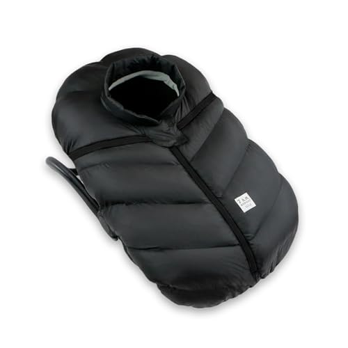 7AM Enfant Car Seat Covers - Cocoon Baby Cover for Boys & Girls, Rain & Snow Repellent, Breathable Windproof, Center Zipper, Universal Fit for Infant Car Seat (0-12M) (Black)