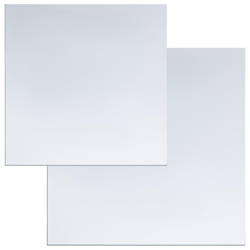 BENECREAT 2 Pack Frosted Glass Pigment Grinding Plate, 2 Styles Square Clear Grinding Plate for DIY Oil Painting, Watercolor, Oil, and Acrylic Painting