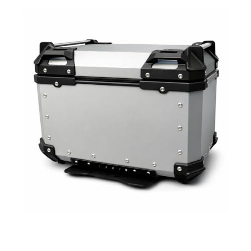 Image of CORE 45L Aluminium Motorcycle Travel Combo | X-Type Touring Storage Case with Universal Mount Plate | Lockable Rear Luggage Carrier for Travel Essentials | Water-Resistant Top Case - Aero Silver
