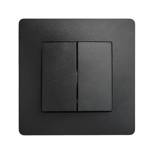 DEBFLEX - Caly - Interrupteur Va et Vient Double - Interrupteur Mural Carré pour Commande d'Eclairage - Bornes de Connexion Automatiques - ABS - Installation...