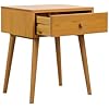 NTC Solid Oak Lux Nightstand with Drawer, Mid Century Modern Side Table Bedroom, Bedside Furniture, Night Stand, End Table, Easy Assembly - Rustic Oak