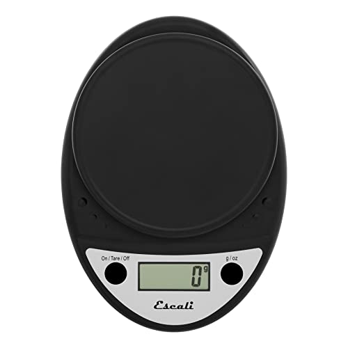 Escali Primo Digital Food Scale Multi-Functional Kitchen Scale and Baking Scale for Precise Weight Measuring and Portion Control, 8.5 x 6 x 1.5 inches, Black