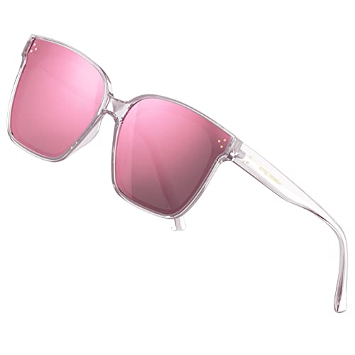 ATTCL Unisex Oversized Sunglasses for Men Women Vintage Square TR90 frame Mirrored UV400 Protection