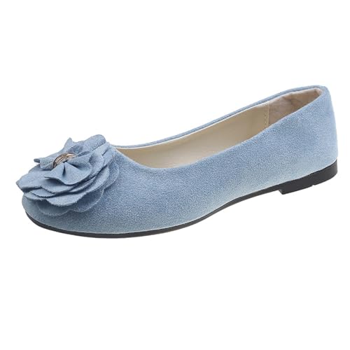 Zapatos de mujer de ante sintético, bailarinas clásicas, antideslizantes, para negocios, oficina, zapatos planos, bailarinas con flores, elegantes, cómodas, bodas, fiestas, novias, zapatos casuales,