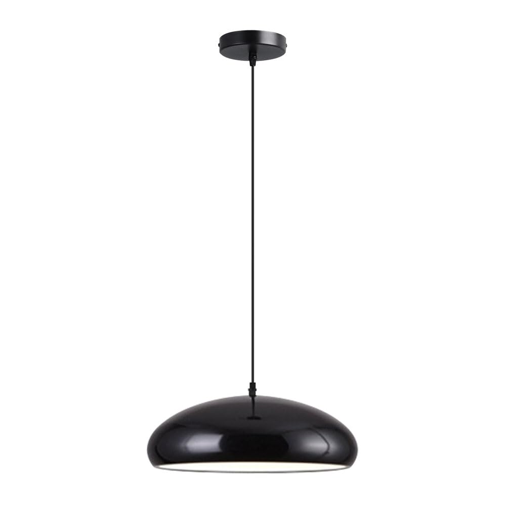 ZGDHWCR 13.7 Inch Black Metal Hanging Lamp, Modern Industrial Style Chandelier, Minimalist Height Adjustable Pendant Light, Restaurant Living Room Corridor Decoration Light Fixtures