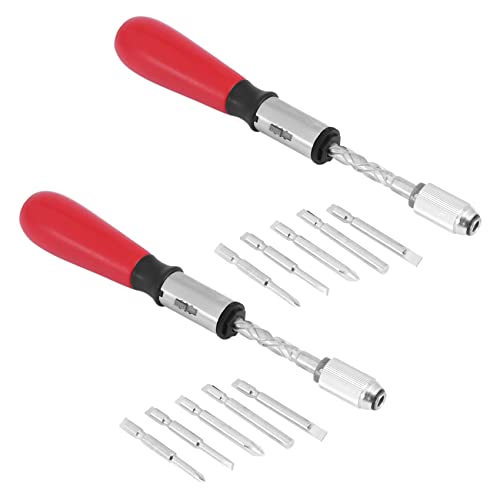 Reinscer 2 destornilladores en espiral de 260 mm con trinquete y destornillador