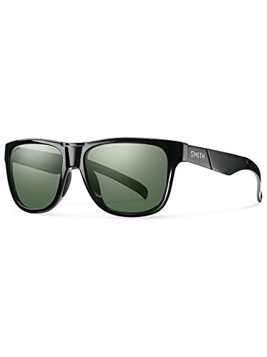 Smith Plastic Rectangular Sunglasses 54 0D28 Shiny Black (L7 gray green pz lens)