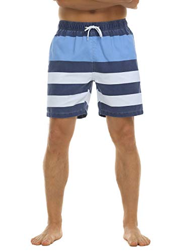 Nonwe Mens Swim Board Shorts Retro Washed Quick Dry Lightweight Beach Shorts2
