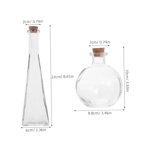 Bouteilles verre transparent avec bouchon liège de mariage - 3