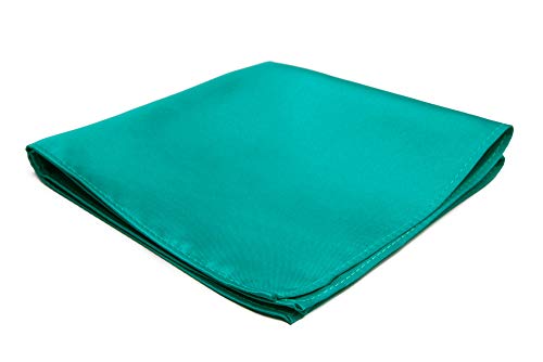 Jacob Alexander Men's Pocket Square Solid Color Handkerchief - Teal