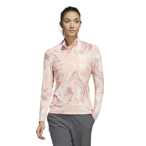 adidas Women's Ultimate365 Printed Quarter-Zip Mock Long Sleeve Shirt