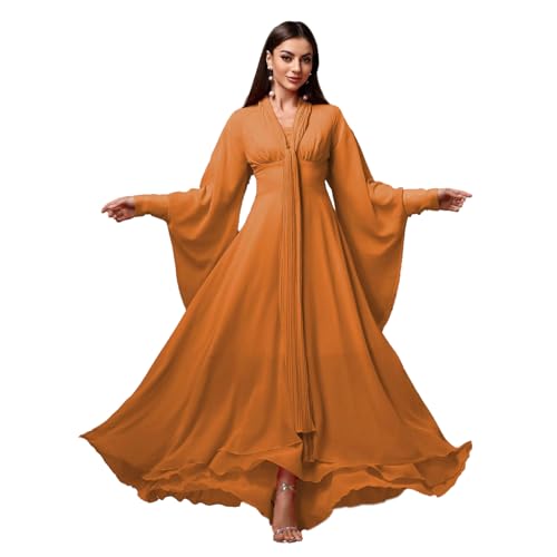 Image of TOLEEN Summer Floral Dresses for Women Long Sleeve Casual Style Beach Swing Dresses