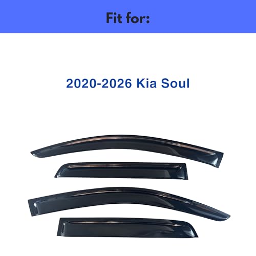 Image of IG Window Visors Fit for 2020-2026 Kia Soul, Out-Channel Rain Guards Vent Wind Deflectors 4PC, Car Accessories for 20-26 Soul