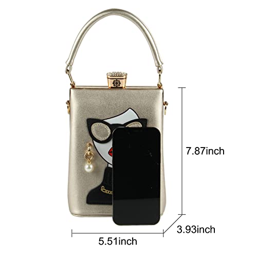 Kuang! Women Novelty Lady Face Shoulder Bags Funky Pu Leather Top Handle Satchel Handbags Clutch Purse For Women #TOP1
