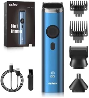 Máquina eléctrica de corte de pelo 3 en 1, máquina de limpieza facial, multifuncional, cortadora de pelo, recortadora de barba, inalámbrica, color azul