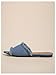 Verdusa Women's Pointed Toe Denim Sandals Open Toess Slip On Mules Blue 9