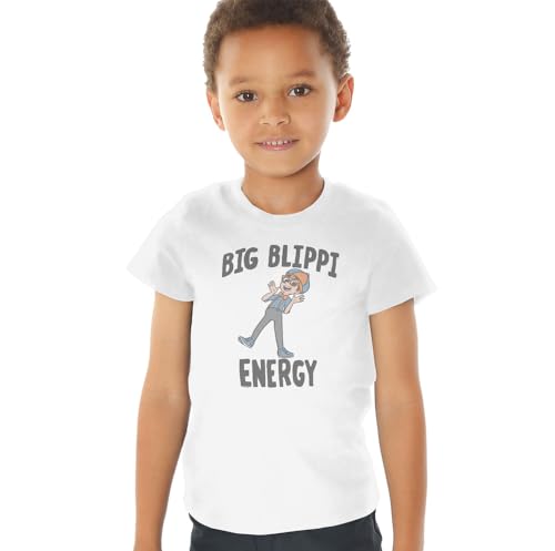 Popfunk Blippi Big Blippi Energy Kids T Shirt (2) for Toddler Boys and Girls, White