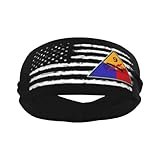 YOMCONECT 9th Armored Division SSI America Flag Stay Cool Focused with Our Sports Sweatband Collection