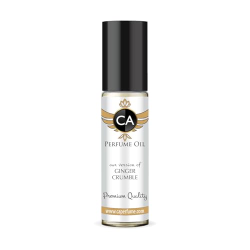 CA Perfume Originals Ginger Crumble Unisex Fragrance Oil Gourmand Scent Long Lasting Perfumes for Women &amp; Men Travel Size TSA Ready Mini Parfum Body Oil Roll-on 0.33 Fl Oz 10ml