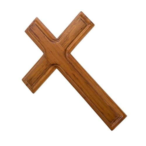 MAGICLULU Cruz de Pared de Madera Decoración Religiosa para Hogar y Iglesia Resistente Deformaciones y Desgaste Acabado Pulido y Diseño Artístico Espiritual