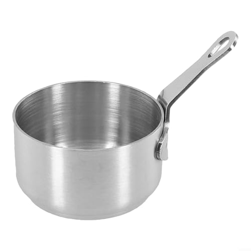 Mini pentolino in acciaio inox con manico per cucinare porridge e tagliatelle (argento (60 ml)
