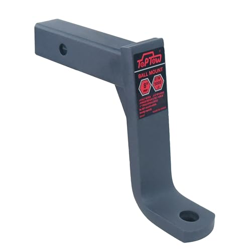 TOPTOW 64167 Trailer Hitch Ball Mount 8-inch Drop Fits 2 inch Hitch Receiver Matte Black