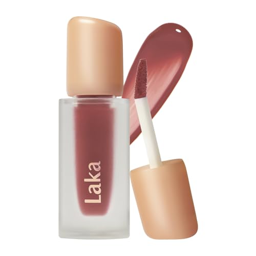 Laka Fruity Glam Tint | Glowing Korean Lip Tint with Hydrating Lightweight Texture | Buildable Color, Non-Sticky High Shine Gloss | K-Beauty Korean Makeup | #129 Maroni, 0.15oz