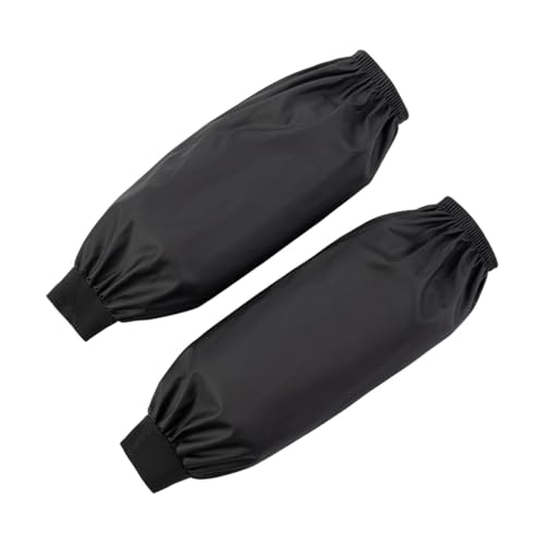 F Fityle Mangas de brazo de sobrecargas PU cuero multifunción gruesas protectores de de cocina lavables para pintar tareas domésticas pesca, Negro