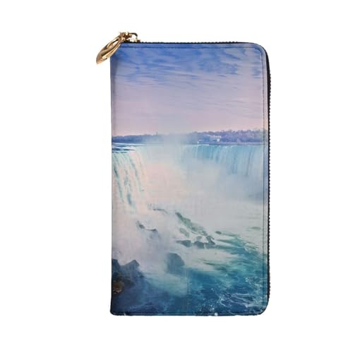 Niagara Falls Printed Long Wallet for Women Men Cute PU Leather Wallet with Coin Purse and Credit Card Holder2