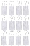 Sdootjewelry Wine Ice Bag, 12 Pack PVC Transparent Clear Wine Bottles Bag Wine Pouch Ice Wine Bag wi