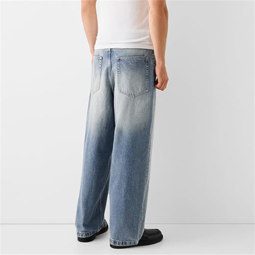 Men Wide Leg Baggy Jeans Y2k Loose Denim Pants Mid Rise Vintage Carpenter Jeans Trendy Straight Leg Denim Trousers4
