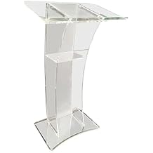 Slanted Podium Lectern Conference Pulpit Acrylic Podium Clear Transparent Church Lectern Pulpit Office Stand up Floor-Standing Podium Lectern Type 3