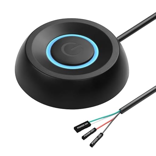 SinLoon Botón de encendido para PC, Interruptor de alimentación de computadora de escritorio, cable para placa base y extensión con LED (negro) | Ya disponible en tu tienda friki favorita! En mundofriki.es! SinLoon Botón de encendido para PC, Interruptor de alimentación de computadora de escritorio, cable para placa base y extensión con LED (negro) | Ya disponible en tu tienda friki favorita! En mundofriki.es!