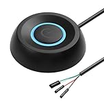 SinLoon PC Power on Button Desktop Computer Power Switch External Remote Start 5.9 FT Computer Motherboard PC Power Switch Extension Cord with LED Light (black)