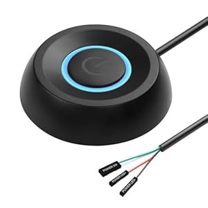 SinLoon PC Power on Button Desktop Computer Power Switch Externer Fernstart 1, 5 m Computer Motherboard PC Netzschalter Verlängerungskabel mit LED-Licht (schwarz)