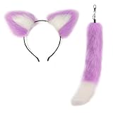 [YIGZYCN] 美しいぬいぐるみヘアバンドアクセサリー繊細なキツネの尻尾ペンダントキーホルダー装飾キーホルダーペンダントバッグバックパック